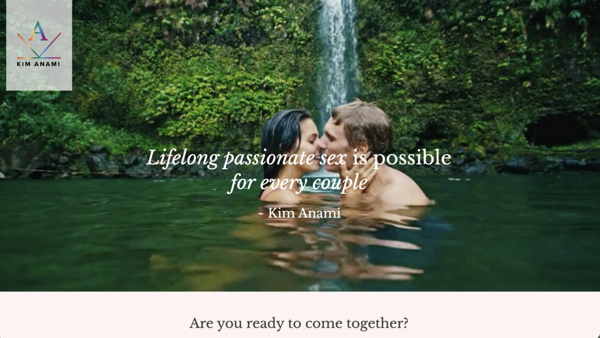 couple kissing under a waterfall with text overlaid 